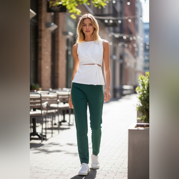 Zara Cream Sleeveless Top With Chain and Opening in The bass - Picture 2 of 8